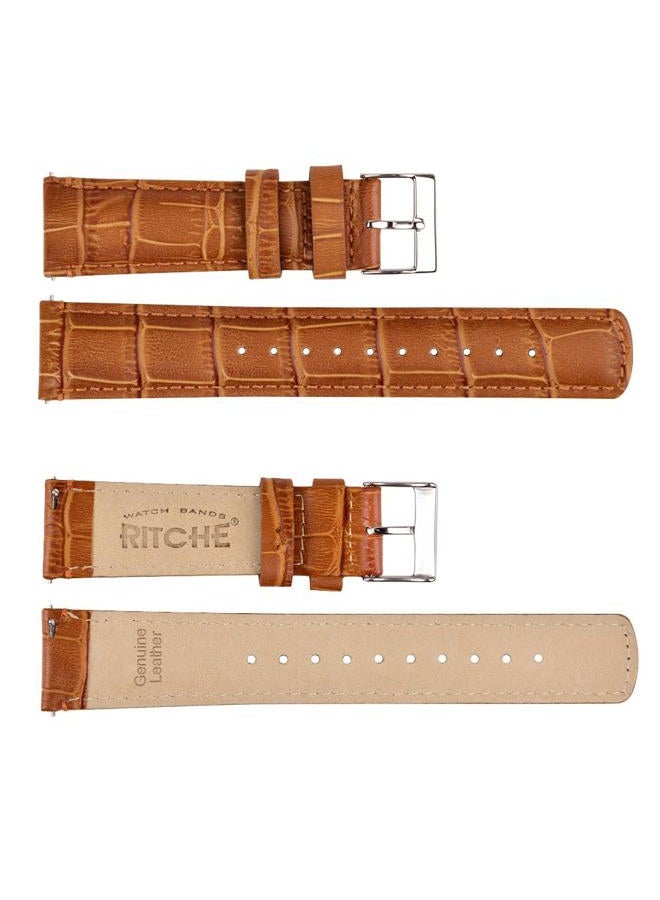 Ritche Christmas Gift Quick Release Leather Watch Bands Genuine Leather Watch Strap for Samsung Galaxy Watch 6 Band Classic 43mm 47mm 40mm 44mm 18mm, 20mm or 22mm for Men and Women, White Elephant - Image 3
