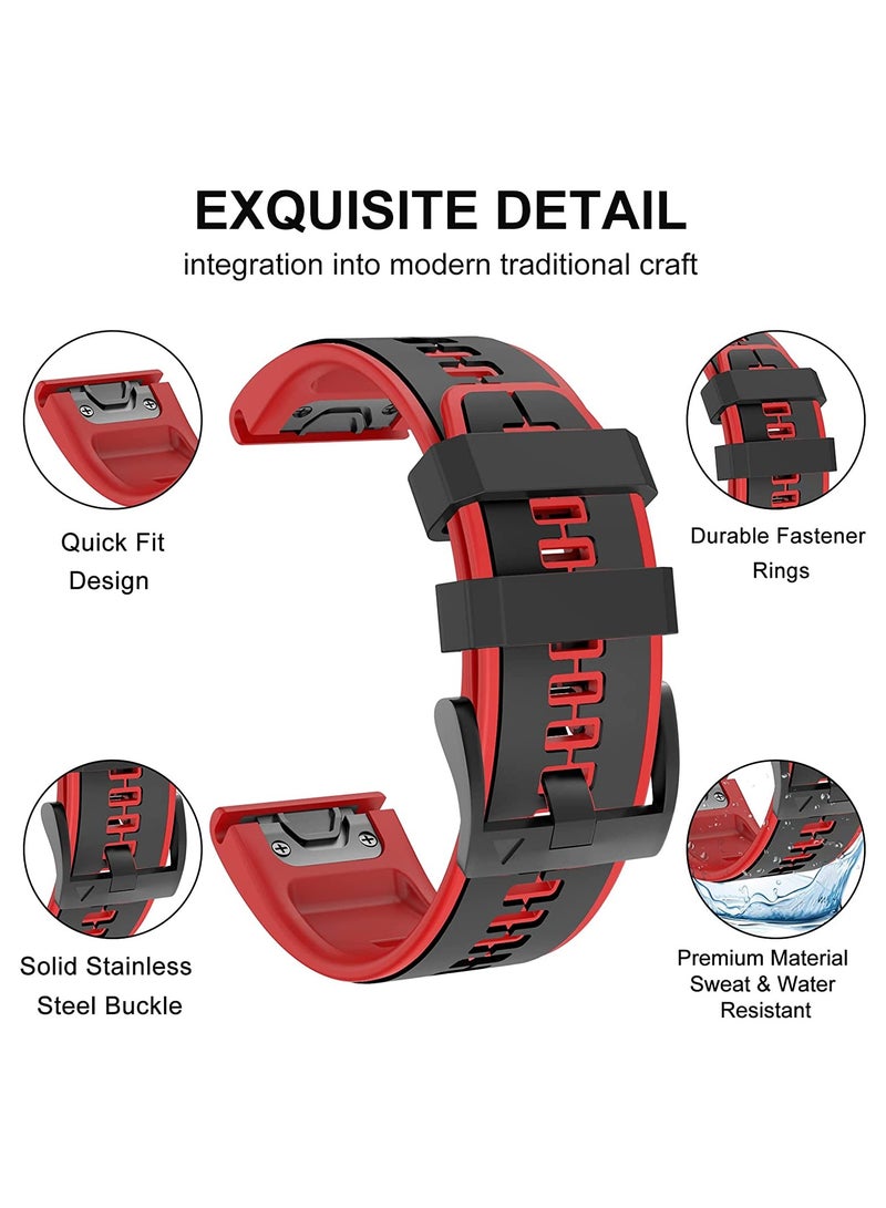 SYOSI Watch Band Waterproof Wristband Strap for Garmin Fenix 7 22MM Width Silicone bands for Garmin Fenix 7 Fenix 6 Fenix 6 Pro Fenix 5 Fenix 5 Plus Forerunner 935 Forerunner 945 Approach S60 S62 - Image 2