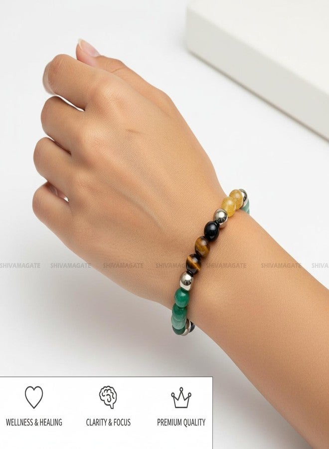 SHIVAMAGATE Dhan Yog Money Magnet Bracelet - Natural Gemstone Prosperity Bracelet for Wealth, Abundance & Success | Activates Dhan Yoga Energies | Handcrafted for Men & Women - Image 3