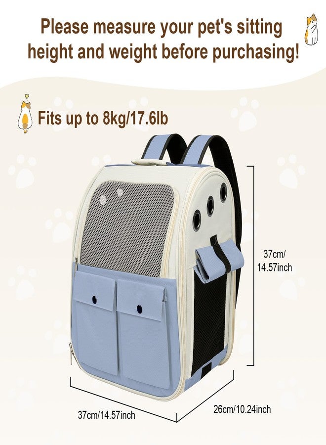 YooxArmor Airline Approved Cat Carrier Backpack - Ventilated Breathable Mesh for Small Dogs & Cats (15lbs), Soft Sided Dog Backpack for Hiking, Camping, Travel & Vet Visits with Padded Straps (Blue) - Image 2