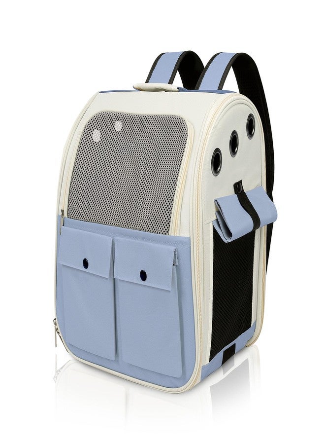 YooxArmor Airline Approved Cat Carrier Backpack - Ventilated Breathable Mesh for Small Dogs & Cats (15lbs), Soft Sided Dog Backpack for Hiking, Camping, Travel & Vet Visits with Padded Straps (Blue) - Image 1
