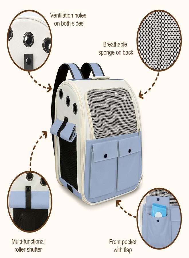 YooxArmor Airline Approved Cat Carrier Backpack - Ventilated Breathable Mesh for Small Dogs & Cats (15lbs), Soft Sided Dog Backpack for Hiking, Camping, Travel & Vet Visits with Padded Straps (Blue) - Image 5