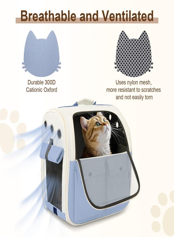 YooxArmor Airline Approved Cat Carrier Backpack - Ventilated Breathable Mesh for Small Dogs & Cats (15lbs), Soft Sided Dog Backpack for Hiking, Camping, Travel & Vet Visits with Padded Straps (Blue) - Image 4