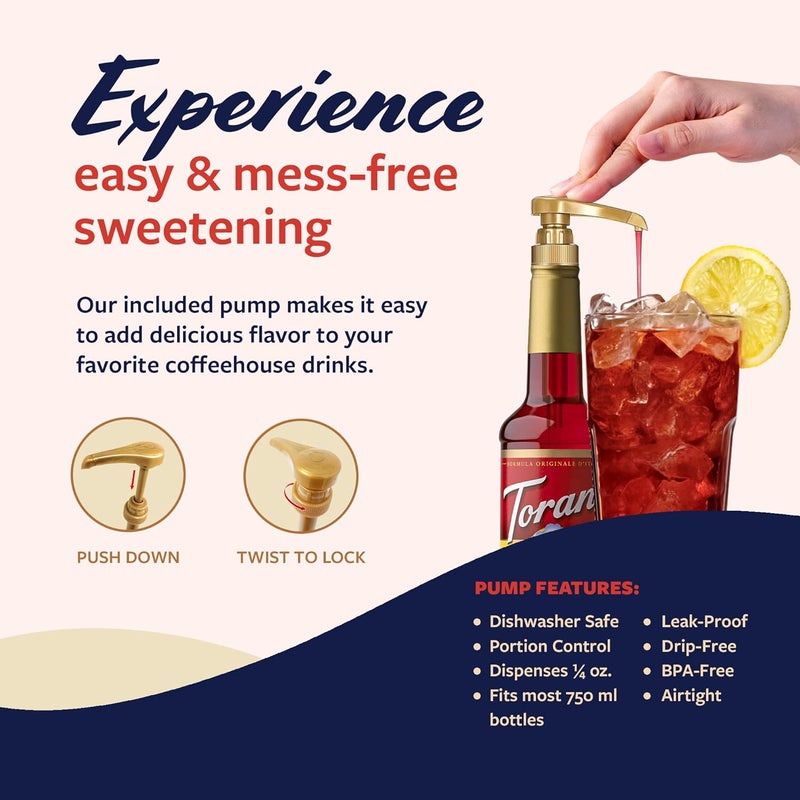 Torani Strawberry Syrup with Pump - 25.4 Oz Bottle for Flavoring Drinks - Image 5