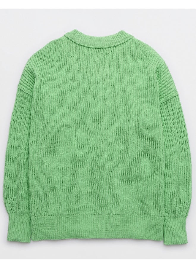 Aerie - Crew Neck Knitted Sweater - Image 1