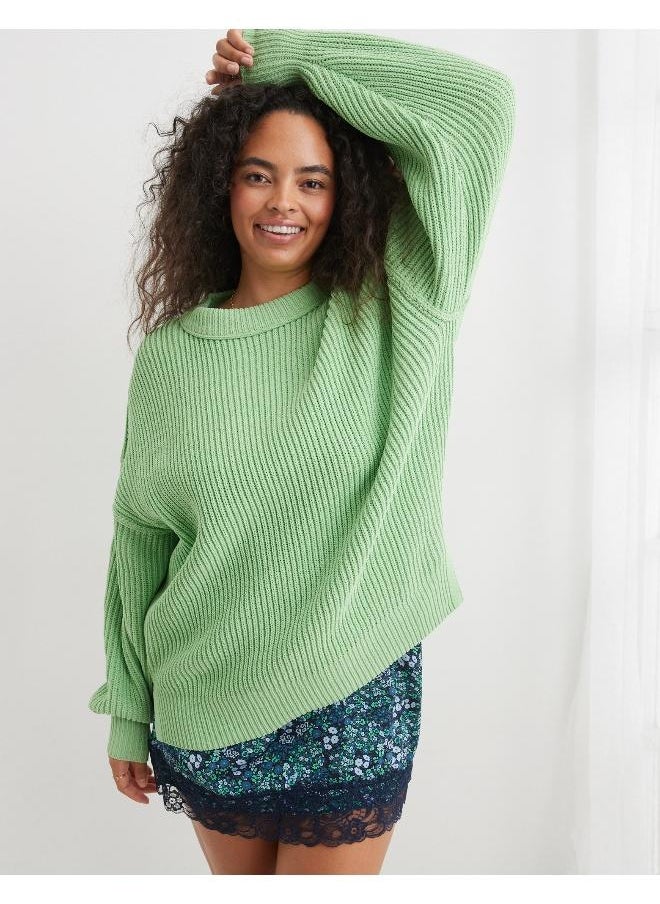 Aerie - Crew Neck Knitted Sweater - Image 1