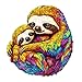 AEEKDOOK Wooden Puzzles for Adults ParentChild Sloth Wood Puzzles Adult Unique Animal Shape Wooden Jigsaw Puzzles for Adults Birthday Gifts for Puzzle Lovers Family 114 107in - Image 2
