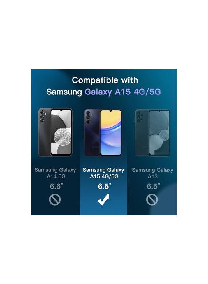 JETech Screen Protector for Samsung Galaxy A15 4G / 5G 6.5 Inch with Camera Lens Protector, Tempered Glass Film, HD Clear, 2-Pack Each - Image 2