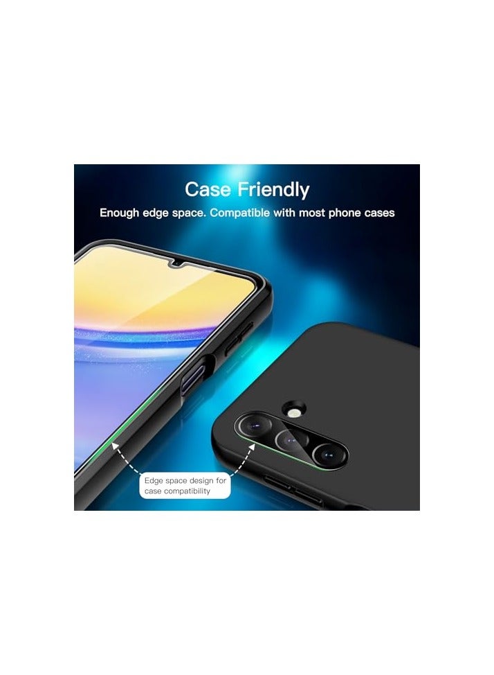 JETech Screen Protector for Samsung Galaxy A15 4G / 5G 6.5 Inch with Camera Lens Protector, Tempered Glass Film, HD Clear, 2-Pack Each - Image 3