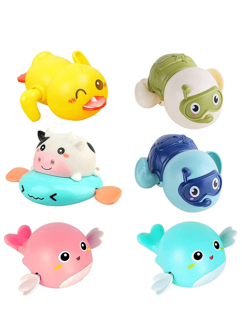 XiuWoo Baby Bath Toys 6-Piece Adorable Bathtub Floating for 1 Year Old Boys & Girls Newborn Water Preschool Toddler Pool 1-3 Years - Image 1