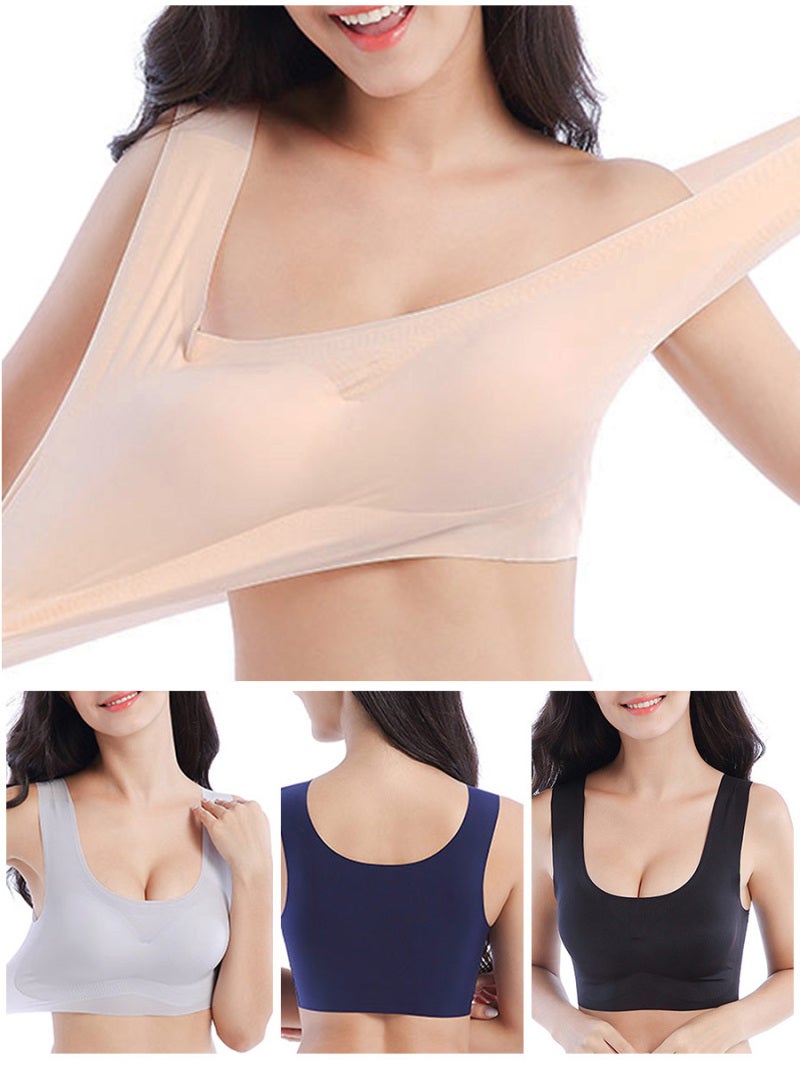 Women Comfortable Bra Plus Size Wirefree Soft Lightweight Tank Tops Sleep Bras - Image 4