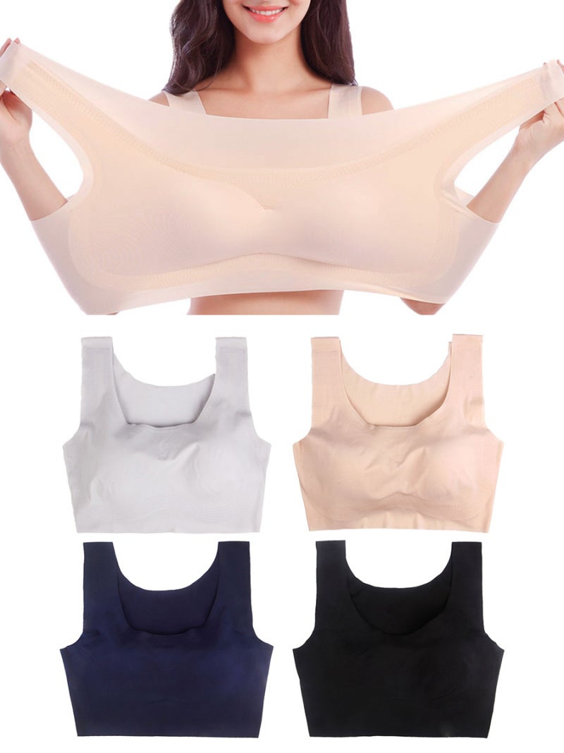Women Comfortable Bra Plus Size Wirefree Soft Lightweight Tank Tops Sleep Bras - Image 5