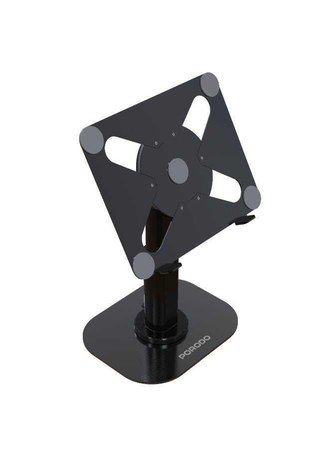 porodo Multi Angle Dock laptop & Tablet Stand with Adjustable Telescopic Rod & Anti Slip Base / 11 to 17.3 inch Device Compatibility / 1.9Kg Weight Support / 43cm Adjustable Height - Black - Image 1