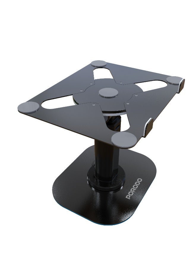 porodo Multi Angle Dock laptop & Tablet Stand with Adjustable Telescopic Rod & Anti Slip Base / 11 to 17.3 inch Device Compatibility / 1.9Kg Weight Support / 43cm Adjustable Height - Black - Image 2