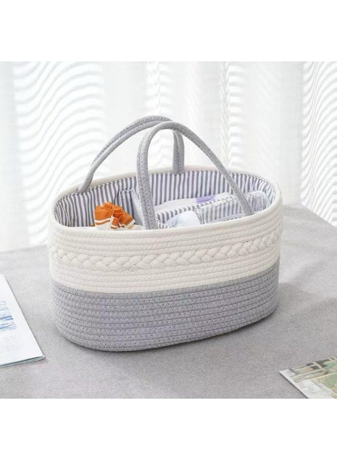 BABY SHINE BabyShine Multi-Purpose Storage Basket for Babies – Designed to Organize Essential Baby Items such as Diapers, Bottles, Toys, and More – Modern Design with Soft Colors and Comfortable Handles for Easy Carrying - Image 2