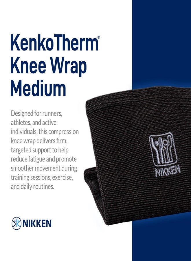 Nikken - KenkoTherm Knee Wrap Medium - Compression Sleeve for Athletes, Runners & Active Use - Snug Support, Stretch Knit Fabric - Medium Size - Image 2