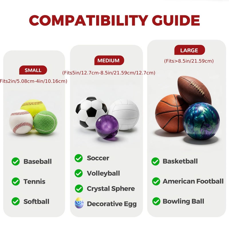6 Pack Acrylic Ball Display Rack Set Transparent Thickened Souvenir Base For Basketball American Football Soccer And Baseball Trophy Stand - Image 5