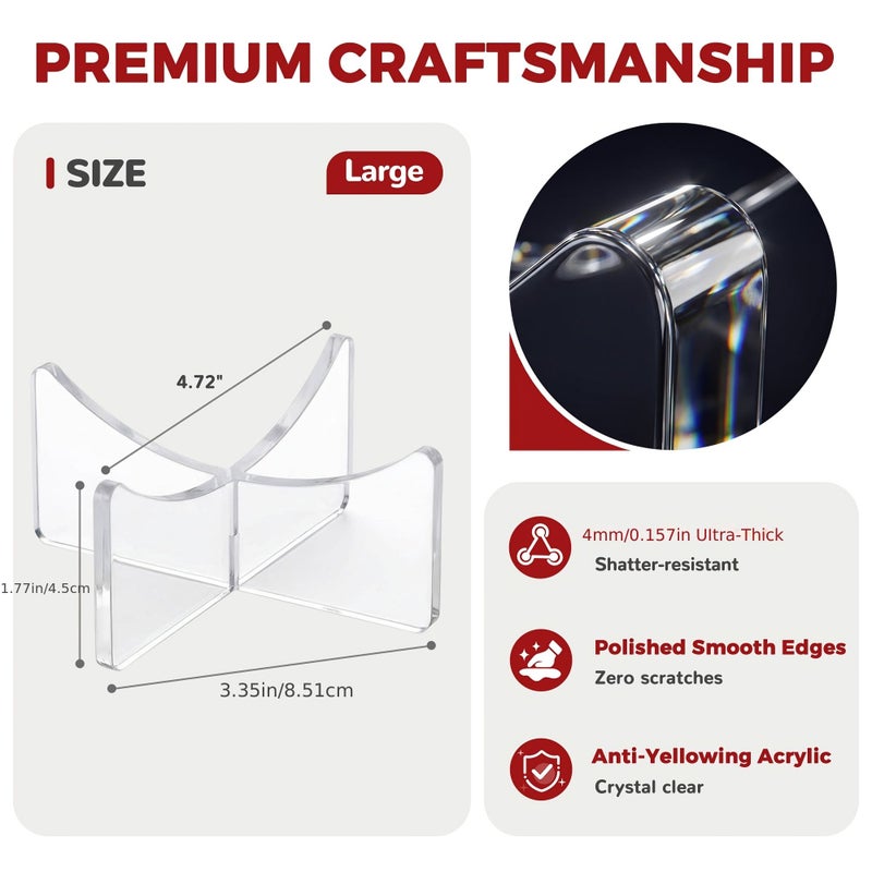 6 Pack Acrylic Ball Display Rack Set Transparent Thickened Souvenir Base For Basketball American Football Soccer And Baseball Trophy Stand - Image 4
