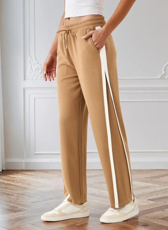 ايكونيك بنطلون واسع الساق بلمسة شريط أيقوني