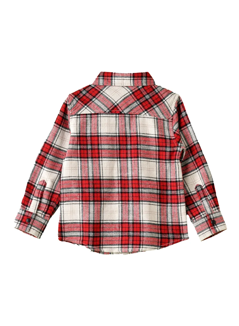 JAM Boys Red and White Plaid Flannel Shirt