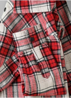 JAM Boys Red and White Plaid Flannel Shirt  - Image 3