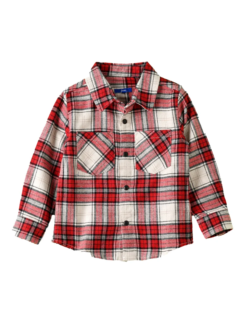 JAM Boys Red and White Plaid Flannel Shirt