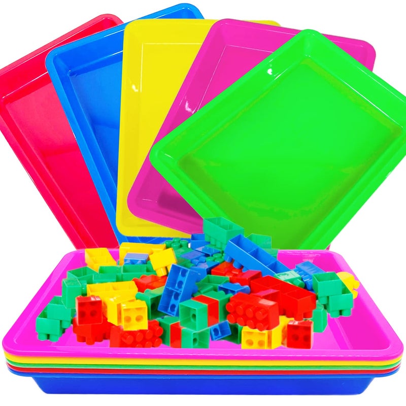 10 Pack Activity Plastic Art Trays14  10 Inch Art Trays for Arts and CraftsMulticolor Plastic Art Trays for DIY ProjectsBeadsPaintingJewelry