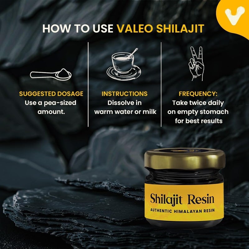 Valeo Shilajit Resin 40g - 100% Pure Himalayan Shilajit for Men - Natural Strength, Stamina & Energy Booster - Image 4