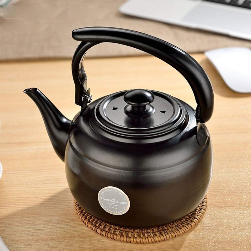 klarako Tea Kettle Stainless Steel Teapot Metal Teakettle for Stovetop Induction Stove Top Heat Water Tea Pot, for Home Kitchen Hotel Restaurant Cafe - Black, as described - Image 4