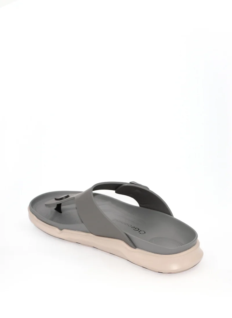 Geoomnii Traditional Arabic Sandals for Men – Comfortable Leather Slip-On Design – Perfect for Everyday Wear & Occasions -Dark Grey