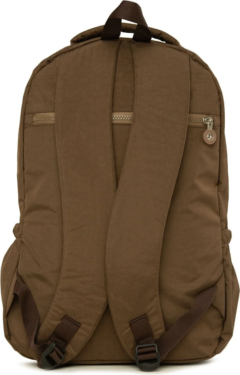 باجموري Mink Large Parachute Backpack with Oval Pockets and Vertical Zipper