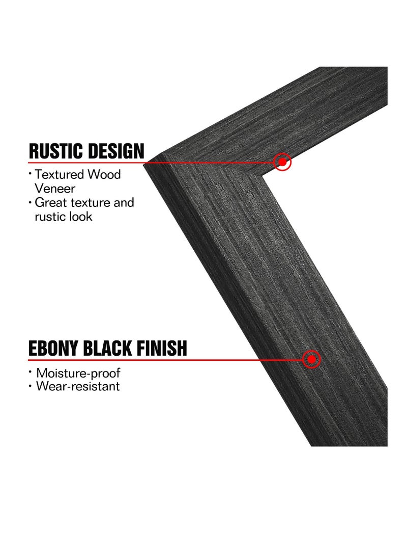 SYOSI Picture Frame, 4x6 Tempered Glass and Composite Wood for 3.5x5 photo with Mat or 4x6 photo Without Mat, Wall & Table Mounting for Rustic Home Decor, Black, Oak, Brown, Grey (set of 4) - Image 2