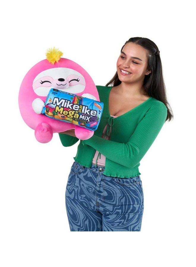 ZURU Snackles Sloth Holding Mike & Ike Mega Mix Plush Toy (35 cm) - Image 1