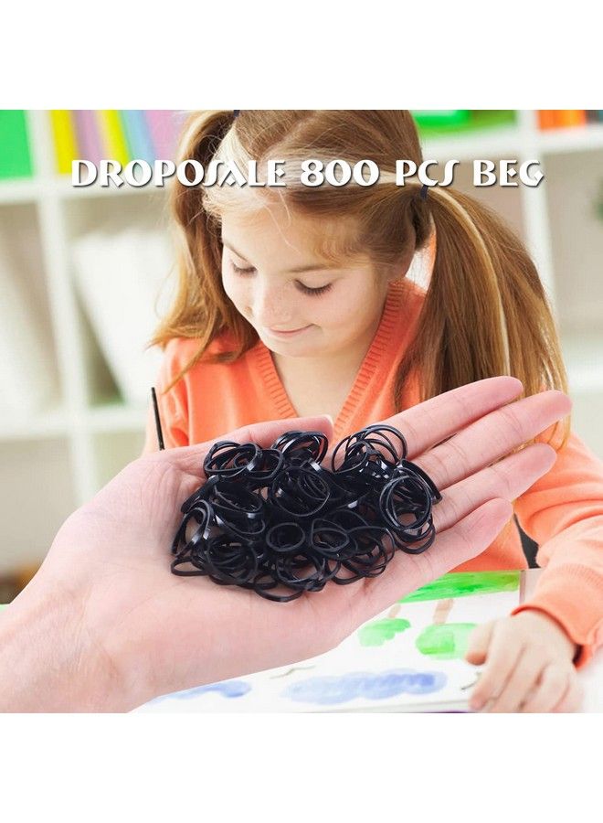 Droposale (888 Pcs) Elastics Stretchy Hair Tie Ponytail Hair Rubber Band Holder For Women Soft & Smooth Basic Everyday Wear Thin Elastics Stretchy Hair Tie (Bag Black) - Image 3