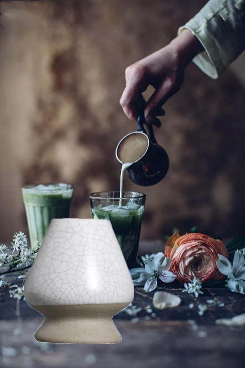 ZUHSA Matcha Tea Whisk Holder Ceramic Holder for Bamboo Matcha Chasen fit for Matcha Chasen Tea Set Accessories (White 2) - Image 5
