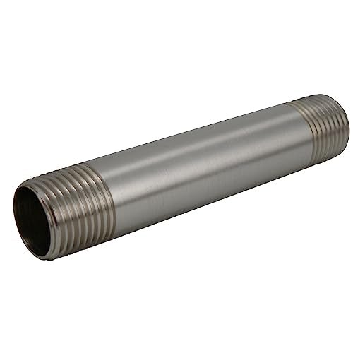Keeney K33-40BNLF Lead-Free Pipe Nipple for Supply Riser Toilet Tube, 1/2" IPS x 4", Brushed Nickel - Image 1