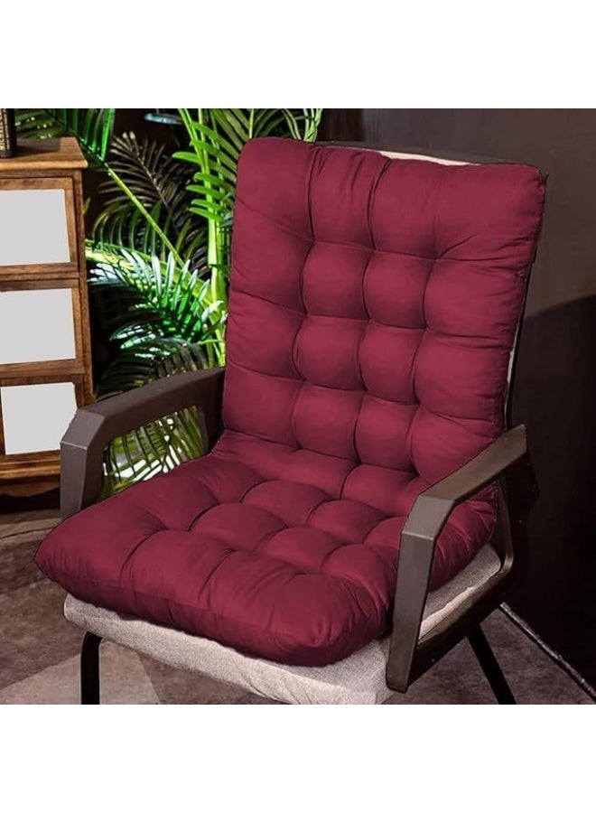 Padded chair cover 45x100 cm – comfortable cushion with a fixed back and base tie, high-density fiber filling and soft HR cotton fabric - Image 1