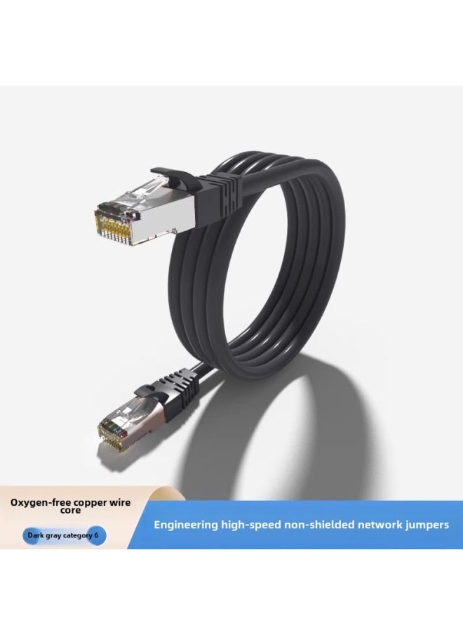 Generic Household Engineering FS/UTP Super Category 5 Or 6 Unshielded Jumper Network Connection Line Oxygen-Free Copper Network Cable Gigabit Computer-Color:Ultra Class 5 Shielding Jumper (Dark Blue) Oxygen-free Copper-Line Length:1 M  - Image 1