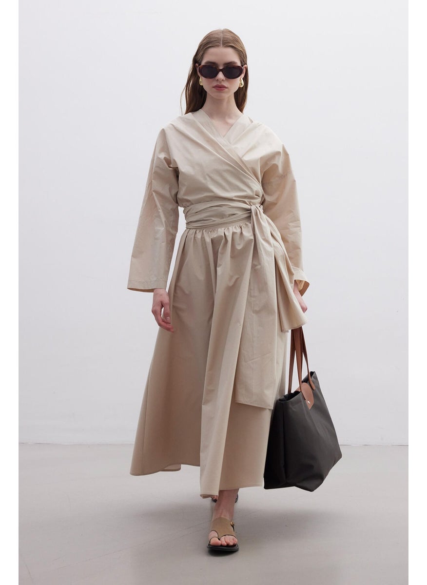 Manuka Flounced Premium Skirt Camel  - Image 2