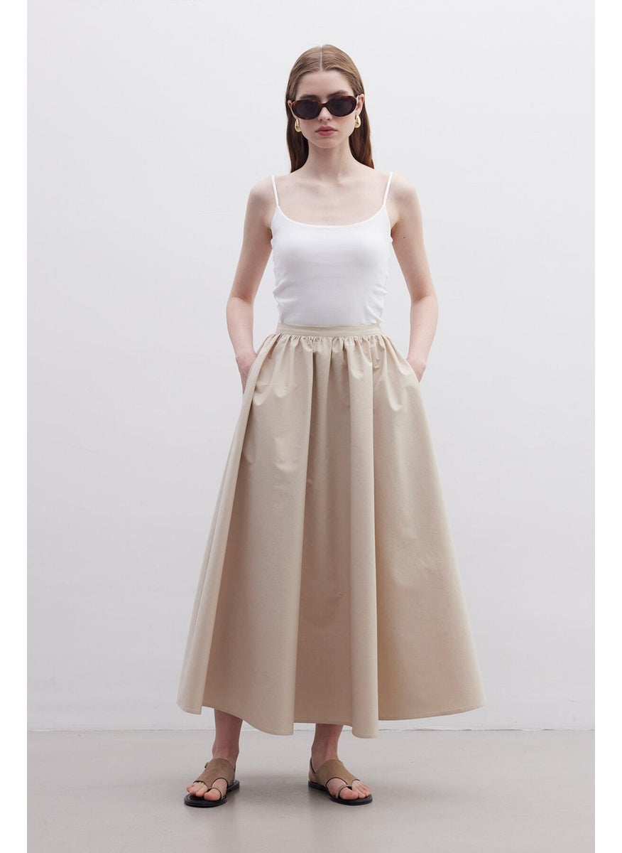 Manuka Flounced Premium Skirt Camel  - Image 4