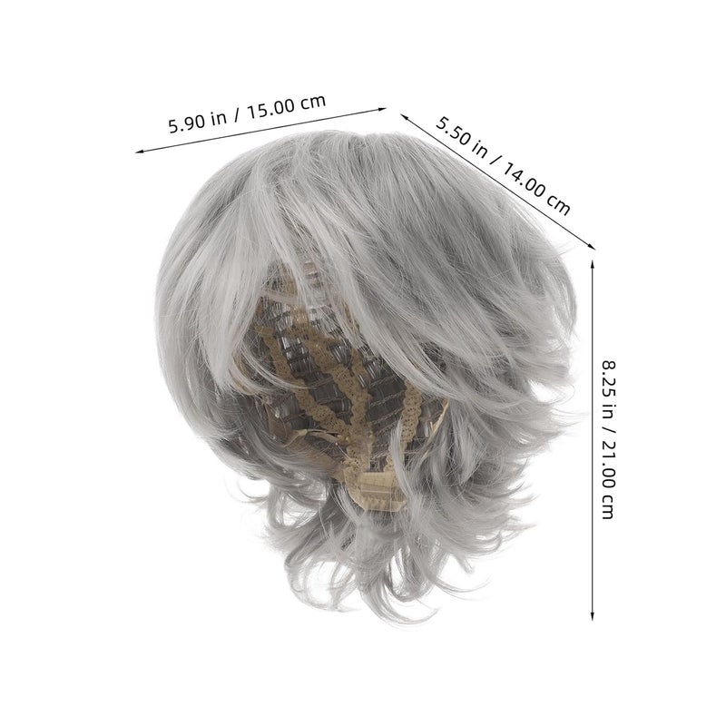 White Short Curly Wig for Elderly Women Realistic Synthetic Gray and White Wigs for Halloween Party and Cosplay - Image 2