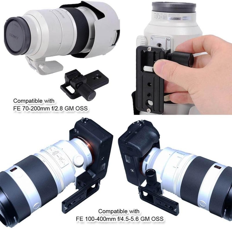 iShoot Lens Collar Foot Tripod Mount Ring Base Compatible with Sony FE 100-400mm f/4.5-5.6 GM OSS, 70-200mm f/2.8 GM OSS & II, E 18-110mm f/4 G OSS PZ, with Arca-Swiss Fit Quick Release Plate Dovetail - Image 5