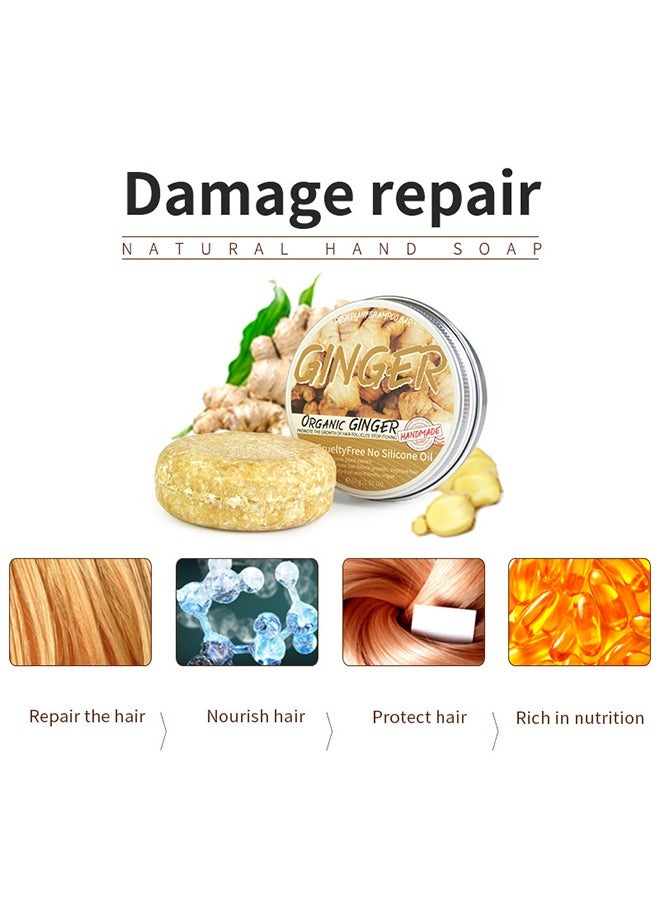 Ginger Hand Made Ginger Resh Plant Shampoo Bar-Ginger Hair Regrowth Shampoo Bar,No Silicone Oil,Natural Ginger Shampoo Soap Bar for Hair Growth, Ginger Regrowth Hair - Image 2