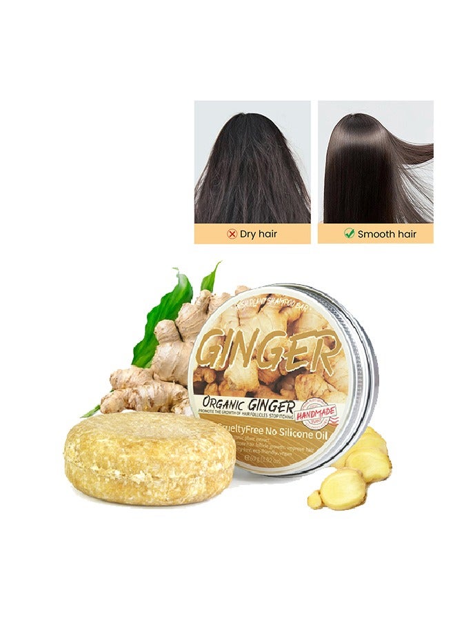 Ginger Hand Made Ginger Resh Plant Shampoo Bar-Ginger Hair Regrowth Shampoo Bar,No Silicone Oil,Natural Ginger Shampoo Soap Bar for Hair Growth, Ginger Regrowth Hair - Image 1