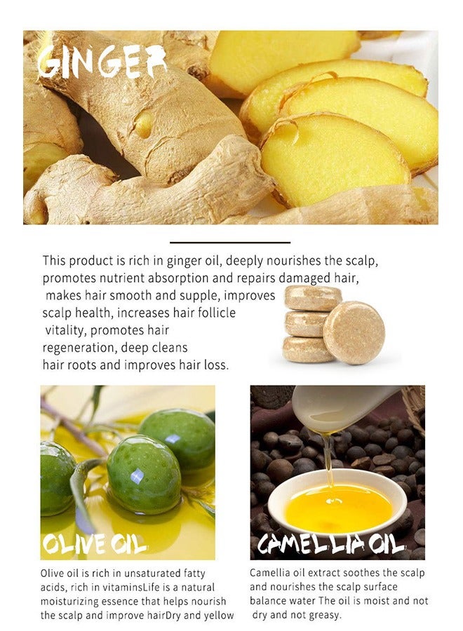 Ginger Hand Made Ginger Resh Plant Shampoo Bar-Ginger Hair Regrowth Shampoo Bar,No Silicone Oil,Natural Ginger Shampoo Soap Bar for Hair Growth, Ginger Regrowth Hair - Image 4