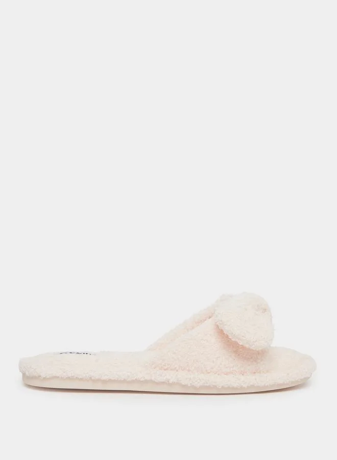 Styli Styli Bow Detail Textured Slip-On Slippers