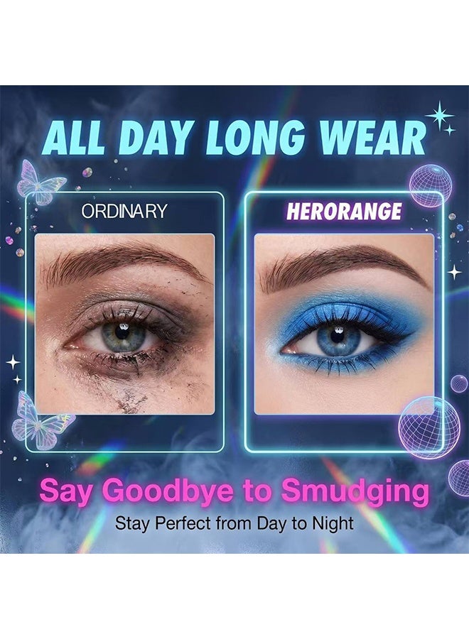 HERORANGE 9 Colors Ice Blue Mist Realm Eyeshadow Palette, Matte & Shimmer Blendable Eyeshadow Powder, Long Lasting Smoky Eye Makeup Palette #06 - Image 5