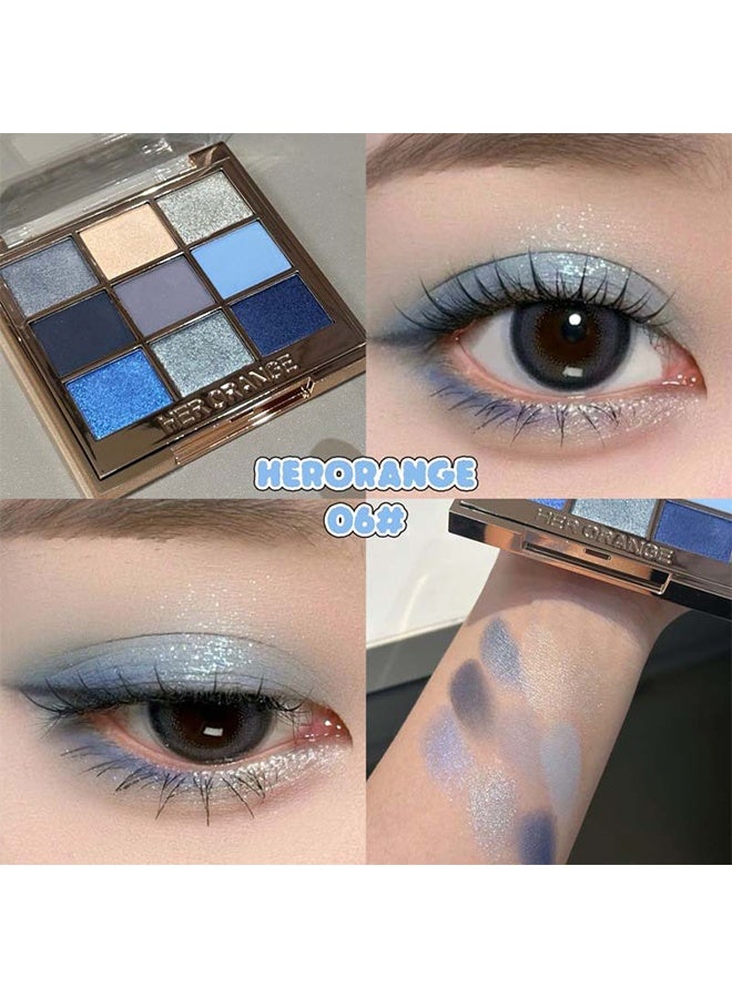 HERORANGE 9 Colors Ice Blue Mist Realm Eyeshadow Palette, Matte & Shimmer Blendable Eyeshadow Powder, Long Lasting Smoky Eye Makeup Palette #06 - Image 2