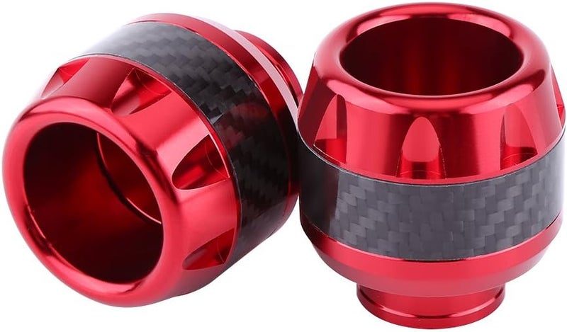Aramox Frame Sliders, 2pcs Carbon Fiber Motorcycle Front Fork Frame Sliders Crash (Red) - Image 1