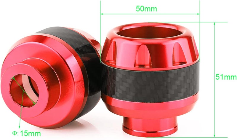 Aramox Frame Sliders, 2pcs Carbon Fiber Motorcycle Front Fork Frame Sliders Crash (Red) - Image 3